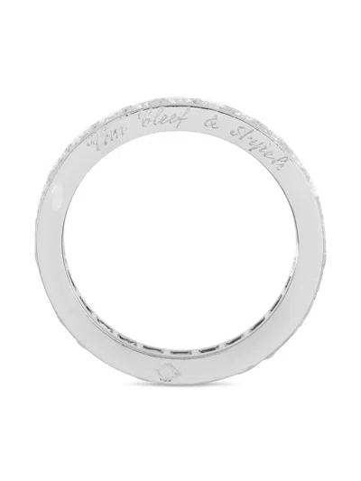 Pre-owned Van Cleef & Arpels Platinum Diamond Eternity Band Ring In Silver