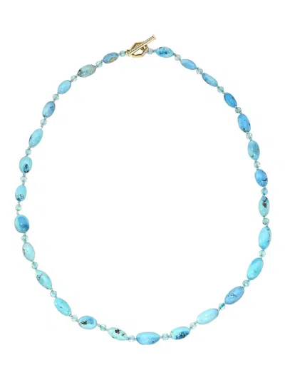 Meredith Young 18k Yellow Gold Beaded Turquoise Necklace In Gold