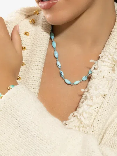 Meredith Young 18k Yellow Gold Beaded Turquoise Necklace In Gold