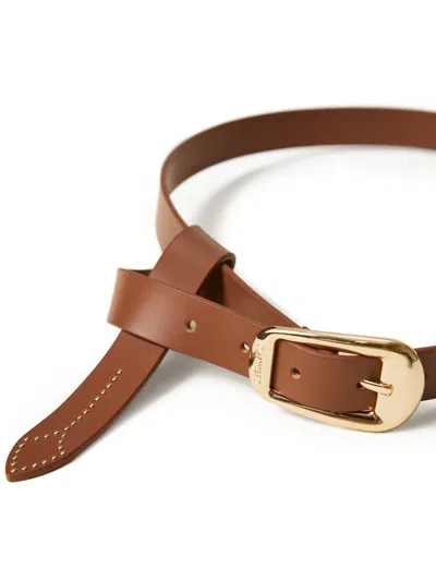 Twinset Studded Leather Belt In Brown