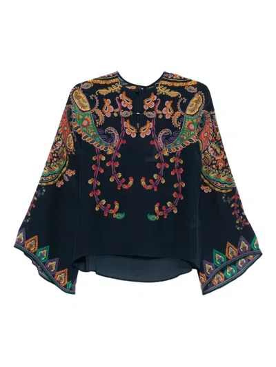 Etro Paisley Blouse In Black