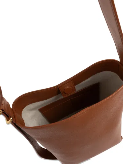 Jil Sander Leather Shoulder Bag In Brown
