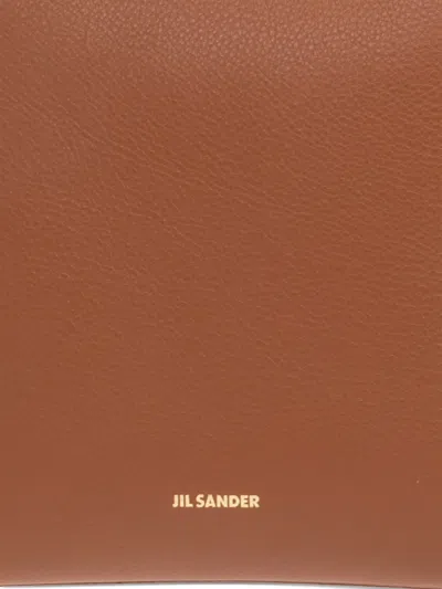 Jil Sander Leather Shoulder Bag In Brown