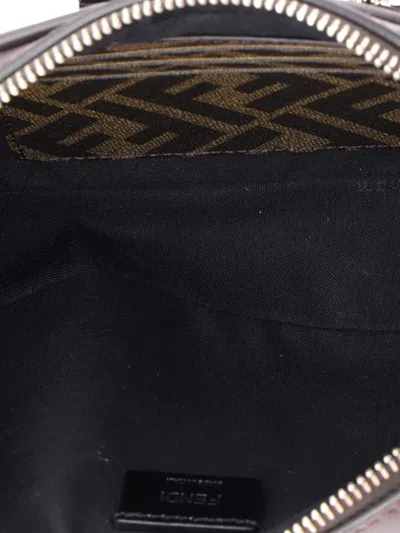 Pre-owned Fendi Logo Camera Case Bag Zucca Coated Canvas Medium Crossbody Bag In Brown