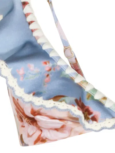 Zimmermann Ruffled Floral Print Clothing In Blue
