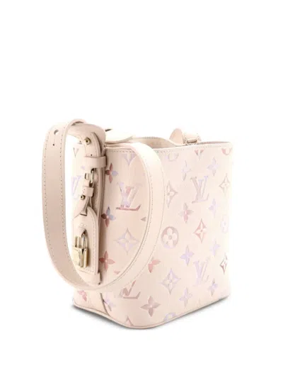 Pre-owned Louis Vuitton All In Dream Cream Monogram Embossed Leather Bb Crossbody Bag In Neutral