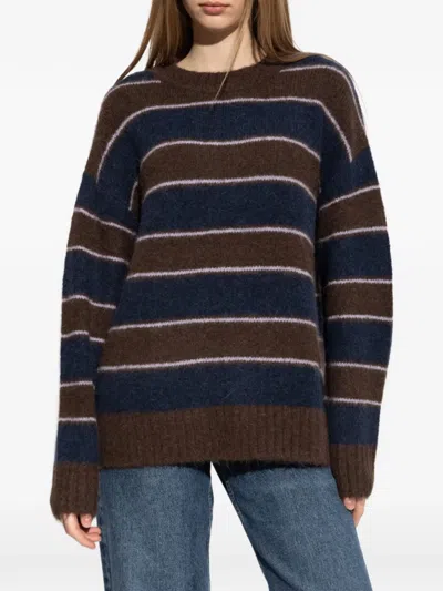 Samsoe & Samsoe Striped Sweater In Blue
