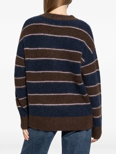 Samsoe & Samsoe Striped Sweater In Blue