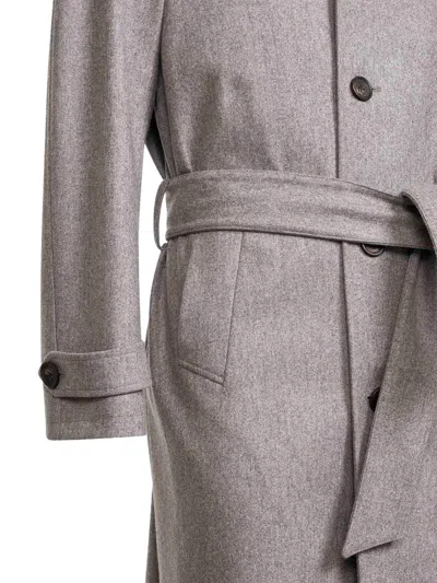 D4.0 Belted Coat In Gray