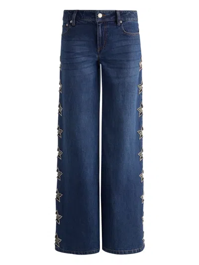 Alice And Olivia Star-embellishment Jeans In Blue