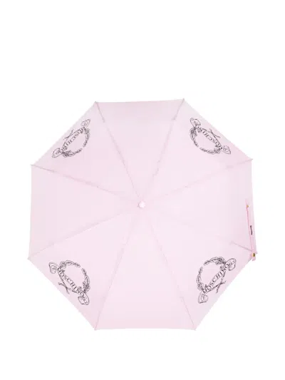 Moschino Logo-motif Umbrella In Pink