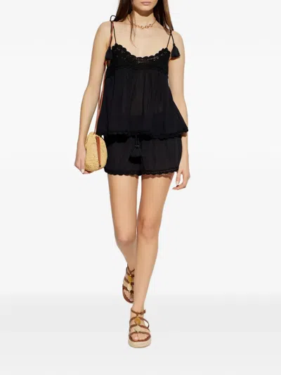 Ulla Johnson Crochet Tassel Top In Black