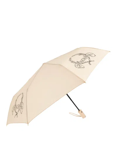Moschino Logo-print Umbrella In Neutral