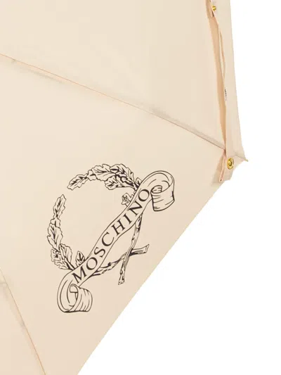 Moschino Logo-print Umbrella In Neutral