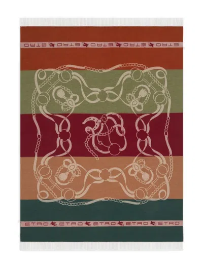Etro Home Horse Heraldic Pattern Blanket (140 X 180 Cm) In Multi