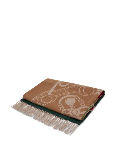 Etro Home Horse Heraldic Pattern Blanket (140 X 180 Cm) In Multi