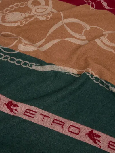 Etro Home Horse Heraldic Pattern Blanket (140 X 180 Cm) In Multi