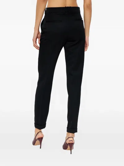 Attico Turn-up Hem Trousers In Black