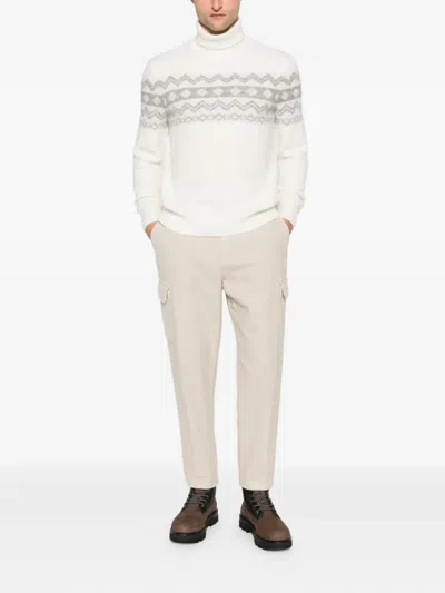 Eleventy Cotton Cargo Pants In Neutral