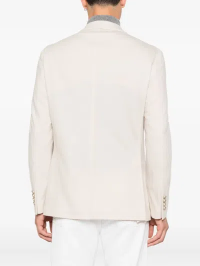 Eleventy Double-breasted Blazer In Neutral
