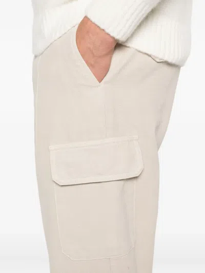 Eleventy Cotton Cargo Pants In Neutral
