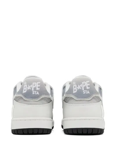 A Bathing Ape Sk8 Sta Star Panelled Sneakers In White