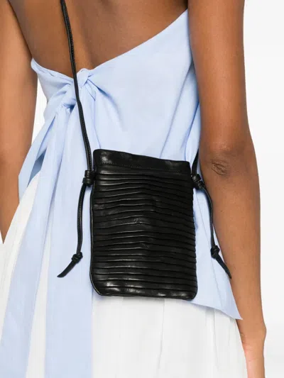Sommet Pleated Knot Cross Body Bag In Black