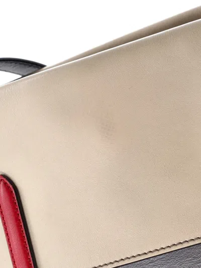 Pre-owned Fendi Flip Leather Regular Tote Bag In Gray