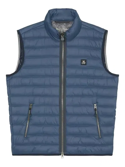 Marc O'polo Quilted Sleeveless Gilet In Blue