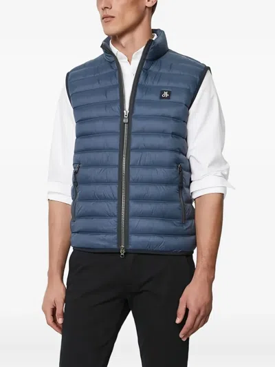 Marc O'polo Quilted Sleeveless Gilet In Blue