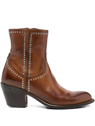 Lemargo 65mm Studded Boots In Brown