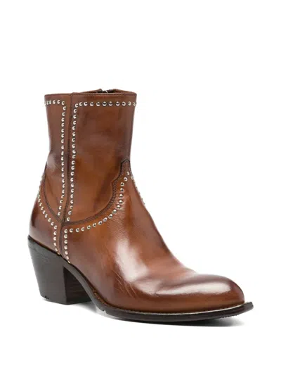 Lemargo 65mm Studded Boots In Brown