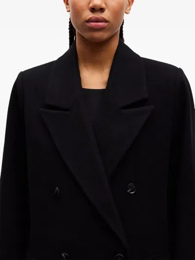 Samsoe & Samsoe Sajill Double-breasted Coat In Black