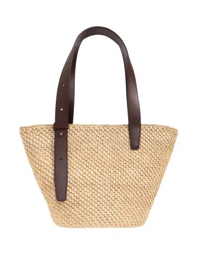 Lie Studio Small Bianca Raffia Tote Bag In Multi