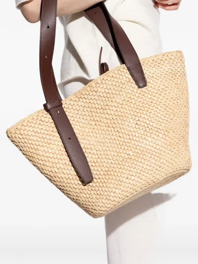 Lie Studio Small Bianca Raffia Tote Bag In Multi