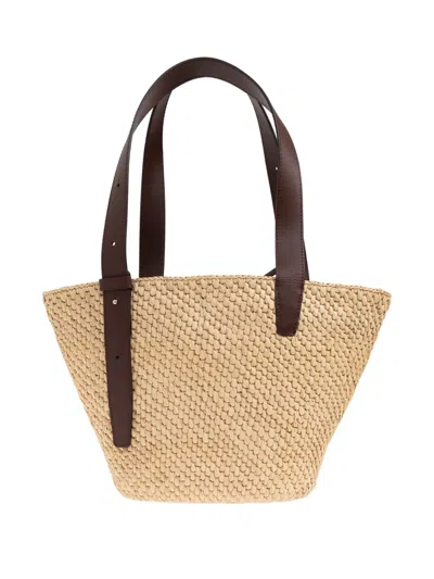 Lie Studio Small Bianca Raffia Tote Bag In Multi