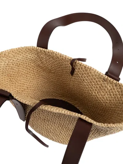 Lie Studio Small Bianca Raffia Tote Bag In Multi