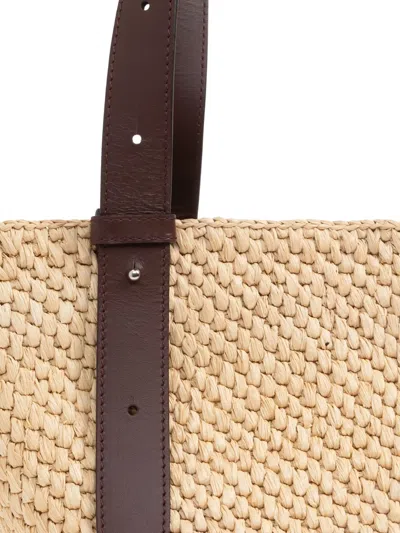 Lie Studio Small Bianca Raffia Tote Bag In Multi