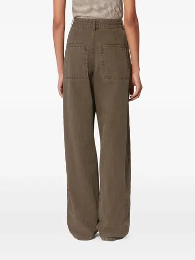 Isabel Marant Étoile Nadine Pleated-details Trousers In Brown
