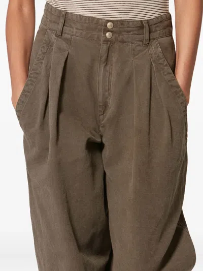 Isabel Marant Étoile Nadine Pleated-details Trousers In Brown