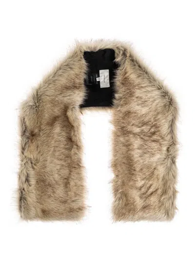 Gestuz Faux-fur Scarf In Brown