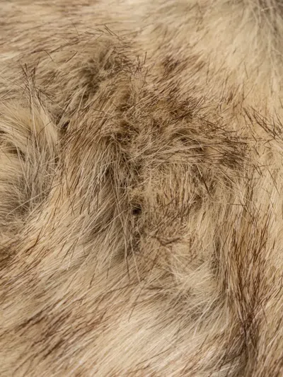 Gestuz Faux-fur Scarf In Brown