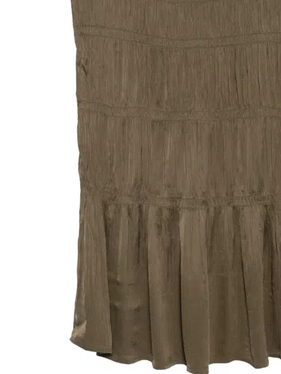 By Malene Birger Ilona Shirred Ruffled Maxi Skirt In Green