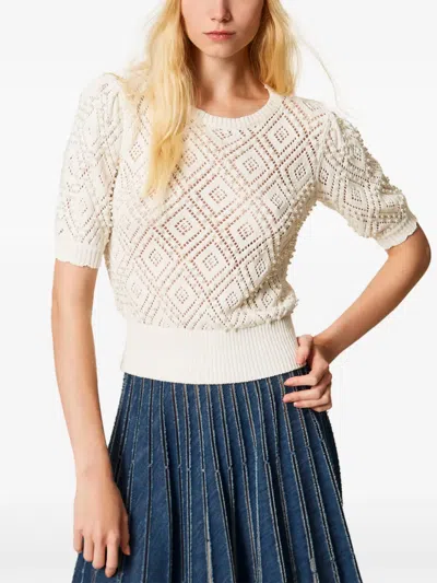 Twinset Diamond-pattern Top In White