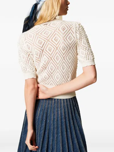 Twinset Diamond-pattern Top In White