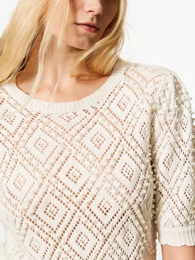 Twinset Diamond-pattern Top In White