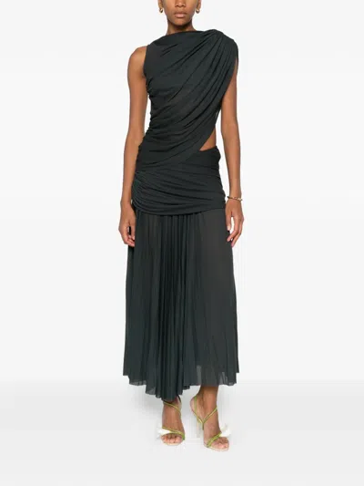 Proenza Schouler Draped Cutout Maxi Dress In Green