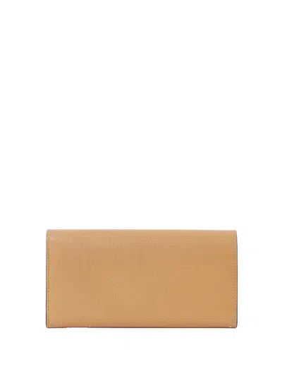 Chloé Beige Leather Wallet In Brown
