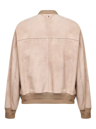 Salvatore Santoro Ribbed Leather Jacket In Brown