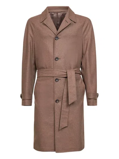 D4.0 Belted Coat In Brown